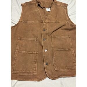 vintage 1990s "Extreme Control" heavy cotton canvas workwear vest Brown XL USA